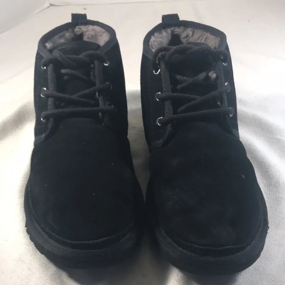 Ugg Mens Neumel Black Suede Chukka Lace Up Ankle Boots Size 9